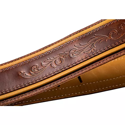 Taylor Nouveau Leather Guitar Strap Distressed Brown 2.5 in.