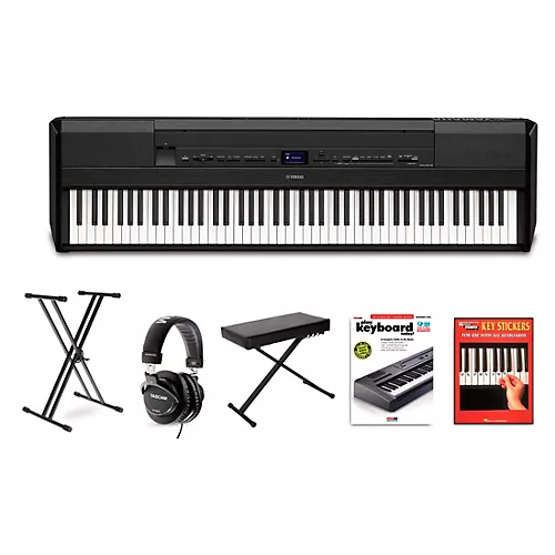 Yamaha P-525 88-Key Digital Piano Package Black Beginner Package