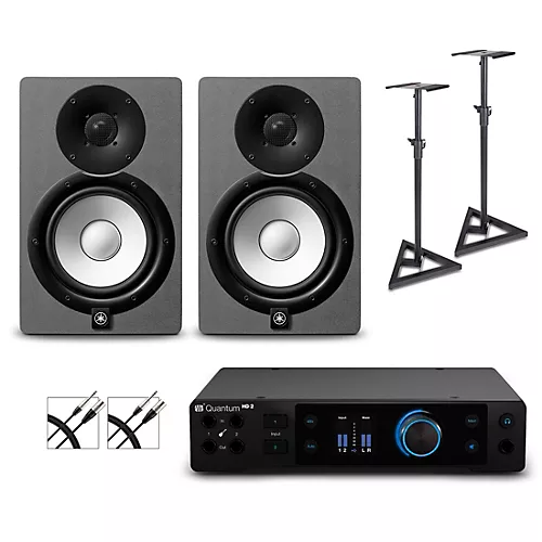 PreSonus Quantum HD2 Audio Interface with Yamaha HS Series Studio Monitor Pair (Cables & Stands Included) HS5