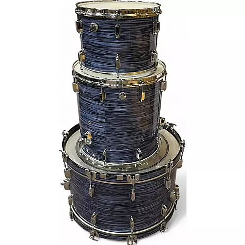 Used Pearl 3 piece President Series BLUE OYSTER Drum Kit BLUE OYSTER