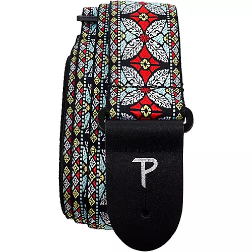 Perri's Premium Jacquard Guitar Strap Teal Suns 2 in.