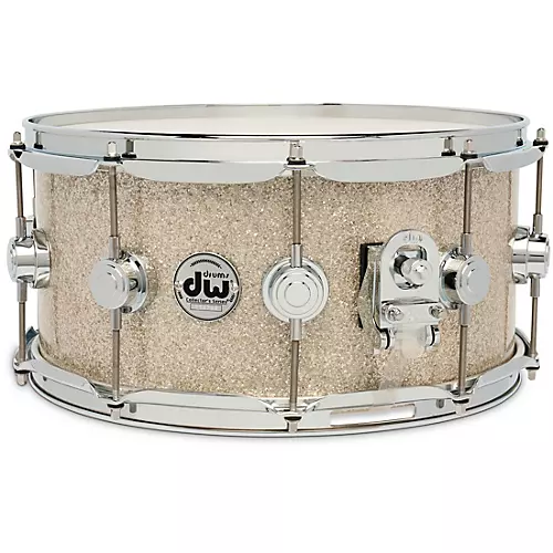 DW Collector's SSC Maple Finish Ply Snare Drum 14 x 6.5 in. White Glass Contrail Finish Ply