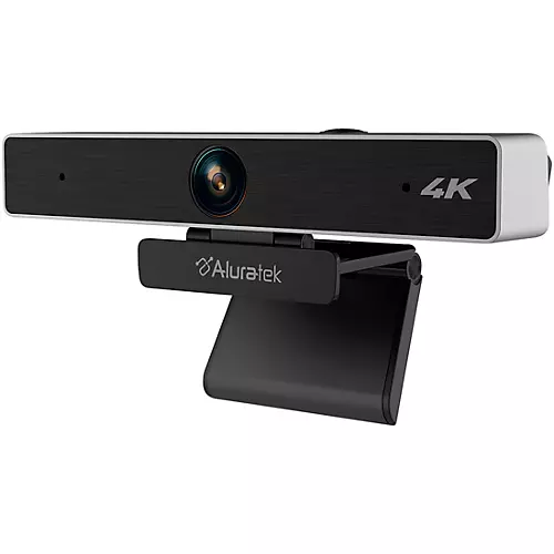 Aluratek 4K Ultra HD USB Webcam w/ 5X Digital Zoom, Dual Stereo Mics