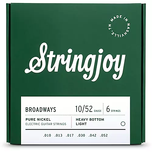 Stringjoy Broadways Pure Nickel Electric Guitar Strings 11 - 48
