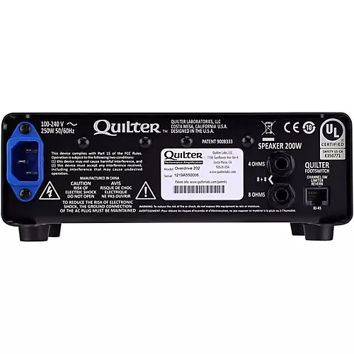 Quilter Labs OverDrive 202 Guitar Head Black