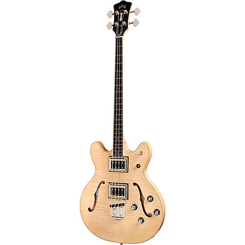 Guild Starfire Bass II Flamed Maple Short-Scale Semi-Hollow Electric Bass Guitar Natural