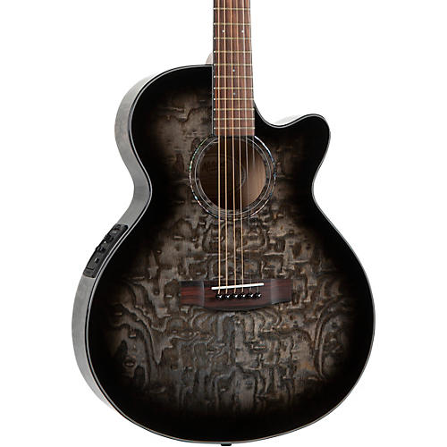 Mitchell MX430QAB Exotic Series Acoustic-Electric Midnight Black Edge Burst