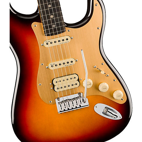 Fender American Ultra II Stratocaster HSS Ebony Fingerboard Electric Guitar Texas Tea