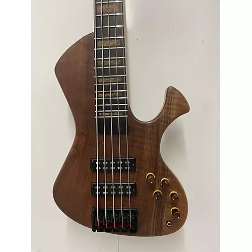 Used Quintino Custom Single Cut Natural Walnut Electric Bass Guitar Natural Walnut