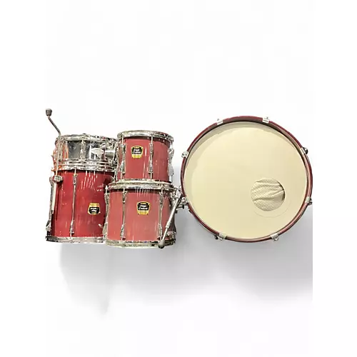 Used Yamaha 5 piece Stage Custom Red Drum Kit Red