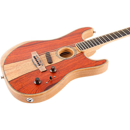 Open-Box Fender Acoustasonic Stratocaster Exotic Wood Acoustic-Electric Guitar Condition 2 - Blemished Natural, Cocobolo 197881059125