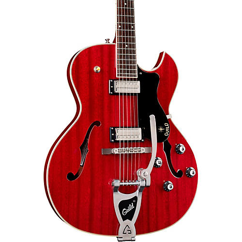 Guild Starfire III Hollowbody Archtop Electric Guitar With Guild Vibrato Tailpiece Cherry Red
