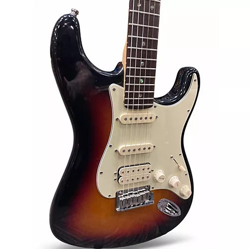 Used 2005 Fender American Deluxe Stratocaster HSS 3 Tone Sunburst Solid Body Electric Guitar 3 Tone Sunburst