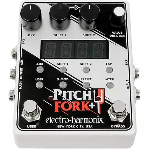 Electro-Harmonix Pitch Fork+ Polyphonic Pitch Shifter Effects Pedal White