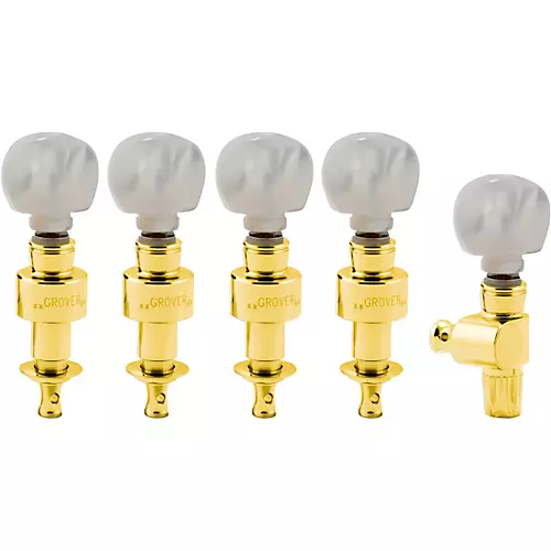 Grover Planetary Round Pearloid Button Tuning Pegs Chrome