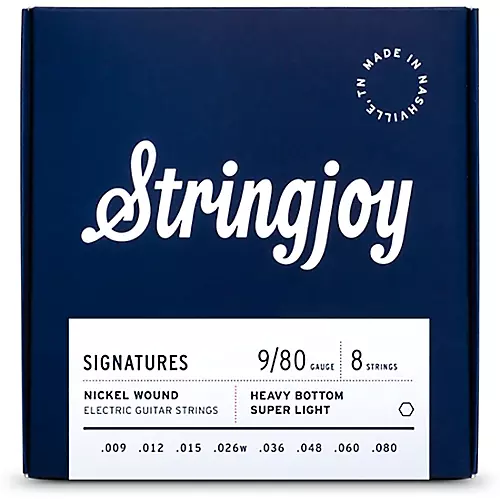 Stringjoy Signatures 8 String Nickel Wound Electric Guitar Strings 10 - 85