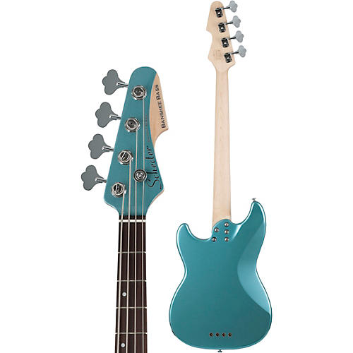 Schecter Guitar Research Banshee 4-String Short Scale Electric Bass Guitar Pelham Blue White Pickguard