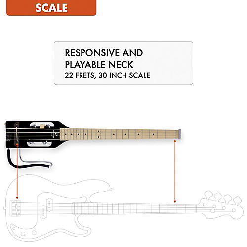 Traveler Guitar Ultra-Light Electric Travel Bass Gloss Black