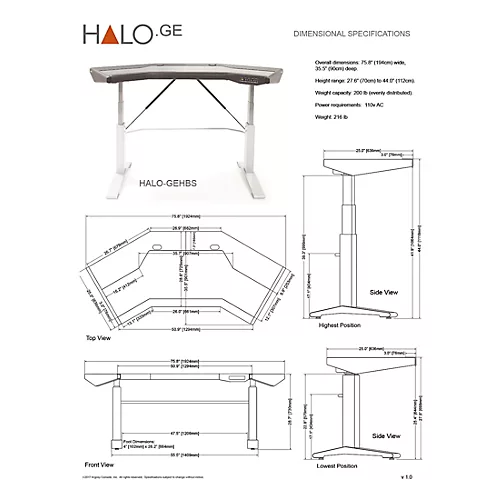 Argosy Halo G Height Adjustable Desk