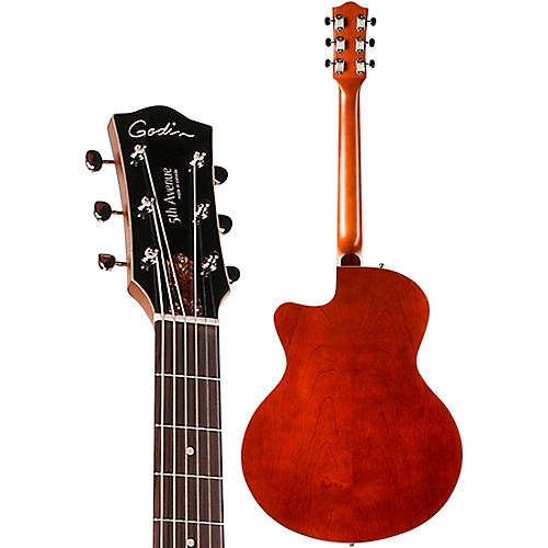 Godin 5th Avenue CW Kingpin II HB Hollow Body Electric Guitar Cognac Burst