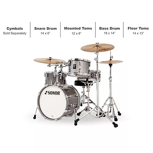 SONOR AQ2 Bop Maple 4-Piece Shell Pack Titanium Quartz