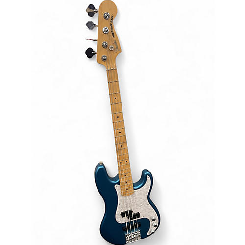 Used Fender American Performer Precision Bass Blue Electric Bass Guitar Blue