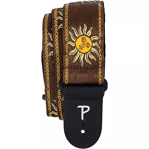 Perri's Premium Jacquard Guitar Strap Teal Suns 2 in.