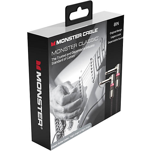 Monster Cable Prolink Classic Instrument Cable Right Angle to Right Angle 8 in. Black
