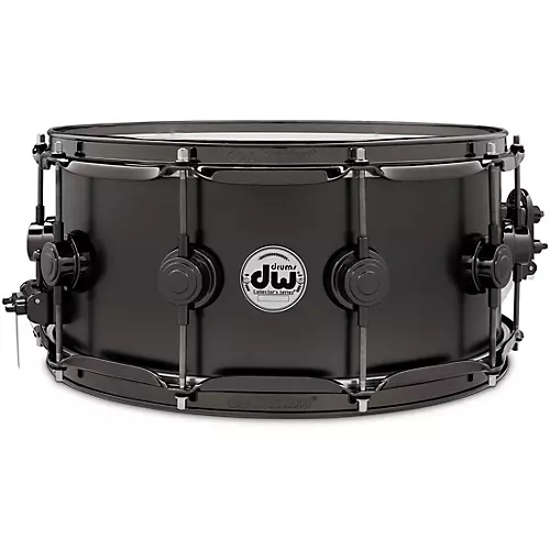 DW Collector's Series Satin Black Over Brass Snare Drum With Black Nickel Hardware 13 x 7 in.