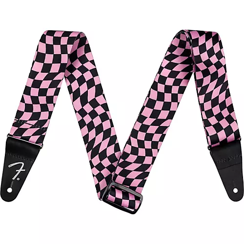 Fender Wavy Checkerboard Polyester Guitar Strap Blue