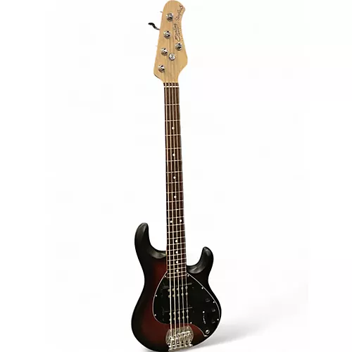 Used Sterling by Music Man Ray5HH 5 String  Ruby Red Burst Satin Electric Bass Guitar Ruby Red Burst Satin