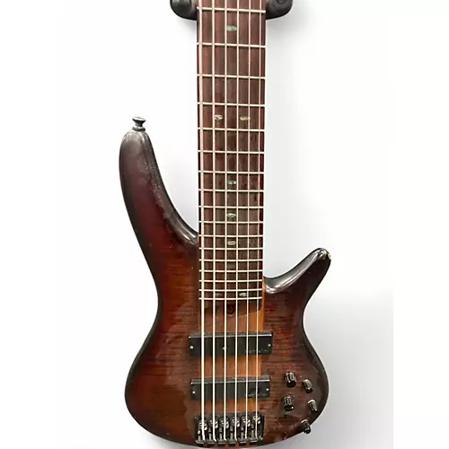 Used Ibanez SR876 Brown Electric Bass Guitar Brown