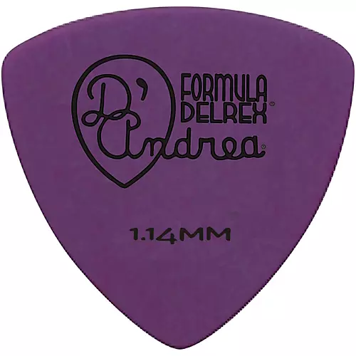 D'Andrea 346 Guitar Picks Rounded Triangle Delrex Delrin - One Dozen Orange .60 mm