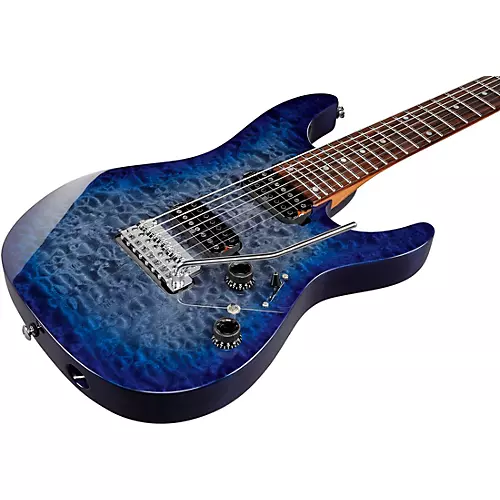 Ibanez AZ427P2QM Premium 7-String Electric Guitar Twilight Blue Burst