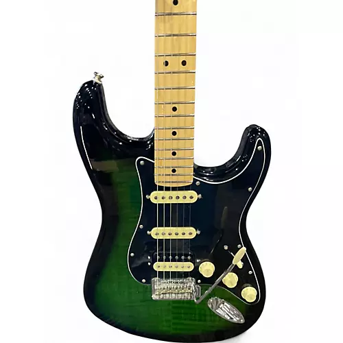 Used Fender 75TH ANNIVERSARY PLAYER STRATOCASTER TRANS EMERALD Solid Body Electric Guitar TRANS EMERALD