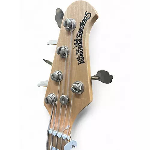 Used Ernie Ball Music Man Sterling 5 String Silver Sparkle Electric Bass Guitar Silver Sparkle