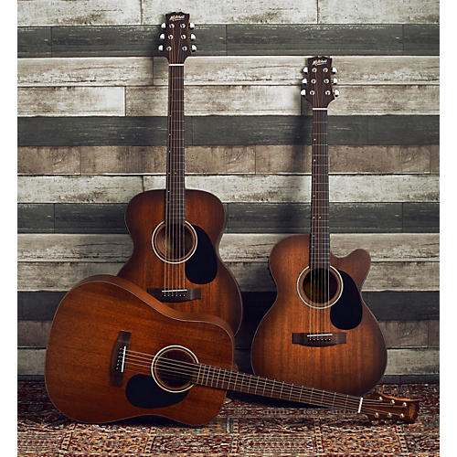 Mitchell T333CE-BST Mahogany Auditorium Acoustic-Electric Guitar Edge Burst