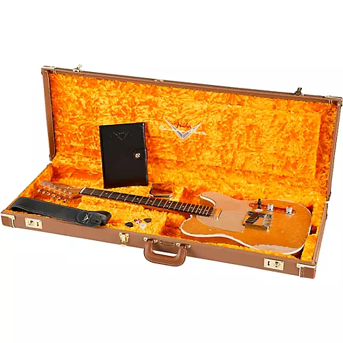 Fender Custom Shop Limited-Edition Texas Telecaster Heavy Relic Electric Guitar Gold Metal Flake/Aged Olympic White