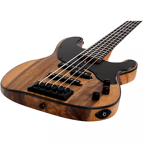 Schecter Guitar Research Model T Exotic Ziricote 5 Electric Bass Natural Satin