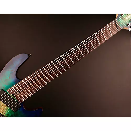 Cort KX Series 8 String Multi-Scale Electric Guitar Mariana Blue Burst