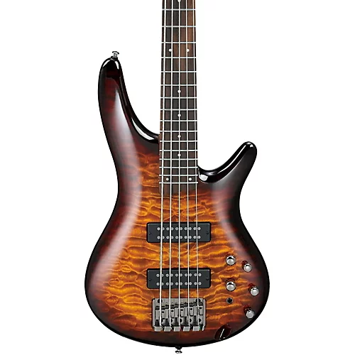 Ibanez SR405EQM Quilted Maple 5-String Electric Bass Guitar Stained Cosmic Blue Starburst