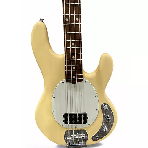 Used Sterling by Music Man sting ray Cream Electric Bass Guitar Cream