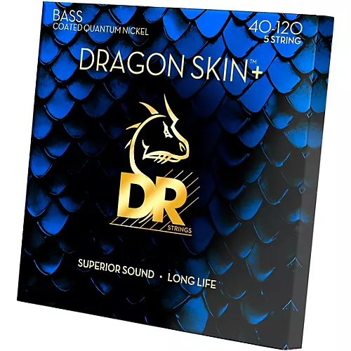DR Strings Dragon Skin+ Coated Accurate Core Technology 5-String Quantum Nickel Bass Strings 40 - 120