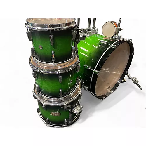 Used Pearl 4 Piece SESSION CUSTOM GREEN BURST Drum Kit GREEN BURST