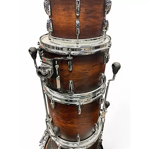 Used Pearl 5 Piece Wood Fiberglass Shellpack Cocoa Burst Drum Kit Cocoa Burst