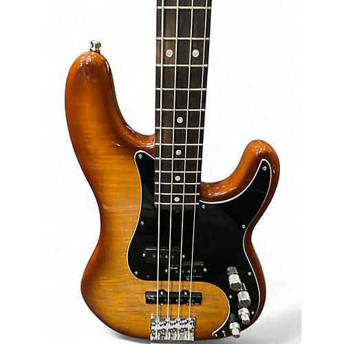 Used Fender Limited Edition-American Ultra Precision Bass ebony tiger Electric Bass Guitar ebony tiger
