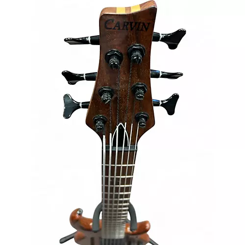 Used Carvin 6 STRING NECK THROUGH Natural Electric Bass Guitar Natural