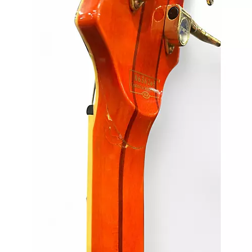 Used Schecter Guitar Research Stiletto Elite 5 String Quilted Orange Electric Bass Guitar Quilted Orange