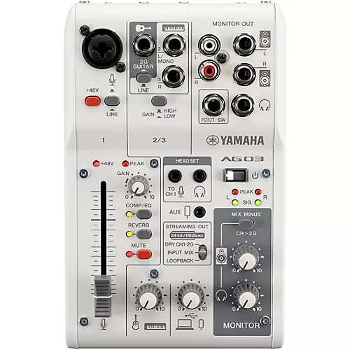 Yamaha AG03MK2 3-Channel Live Streaming Loopback Audio USB Mixer Black