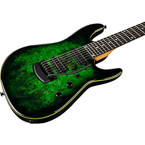 Ernie Ball Music Man Cutlass HH Trem 7 String Jason Richardson Burl Top Electric Guitar Kokiri Forest
